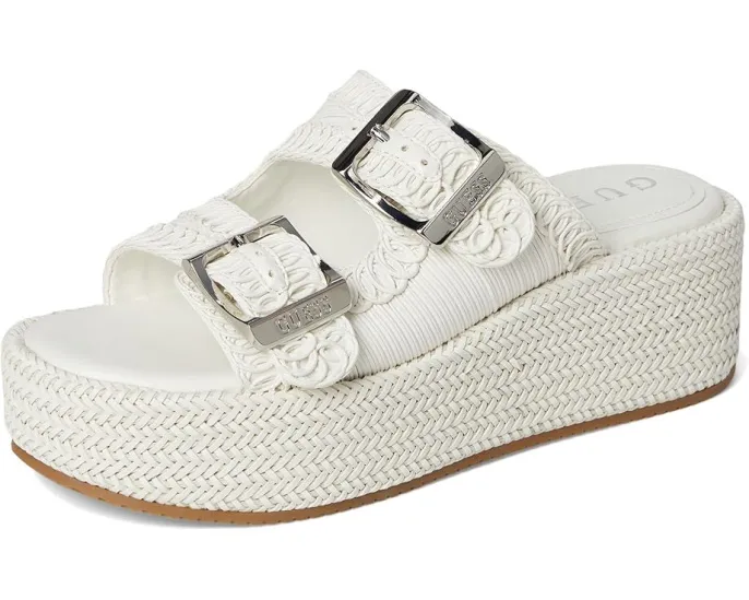 Сандалии GUESS Binks на платформе с плетеными деталями и крупной пряжкой