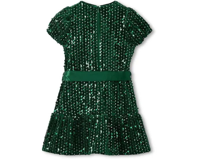 Бархатное платье Hatley Kids с пайетками и поясом