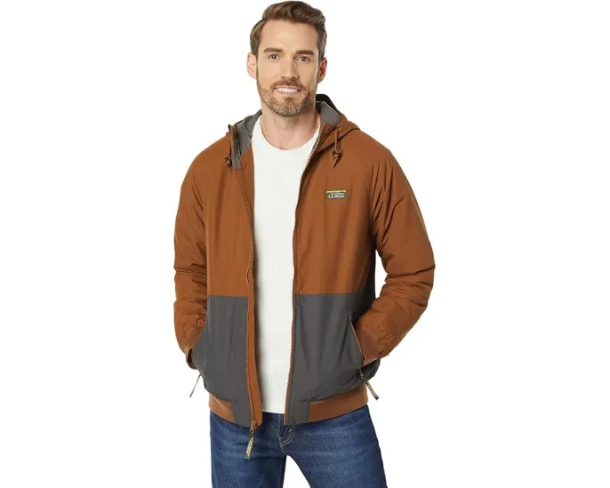 Куртка-бомбер L.L.Bean Color-Block с утеплением и капюшоном