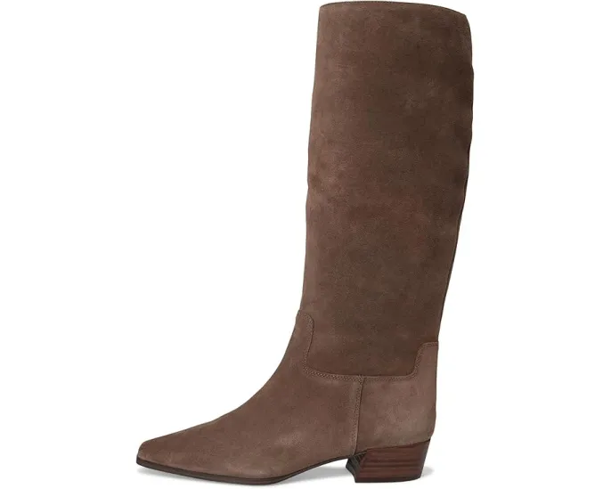 Vince Camuto Ботинки Pavla до колена из кожи с крокодиловым тиснением на устойчивом каблуке