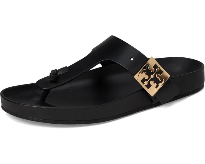 Кожаные сандалии Mellow Thong Sandal от Tory Burch с логотипом и стелькой