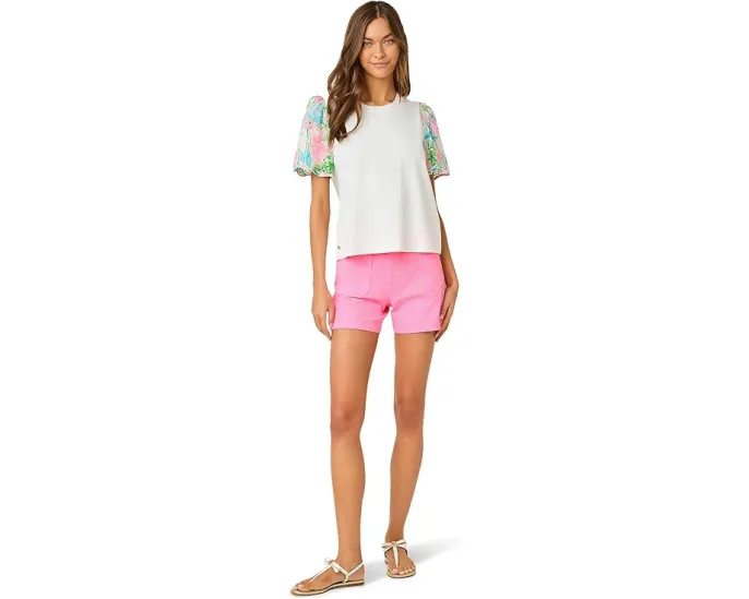 Трикотажный топ Brittan с фестончатыми рукавами от Lilly Pulitzer
