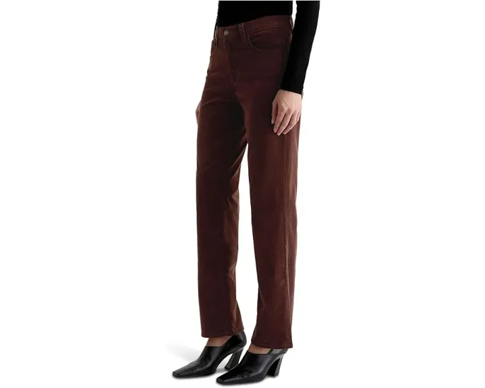 Прямые джинсы AG Jeans Brinley со средней посадкой в цвете Coffee Bean