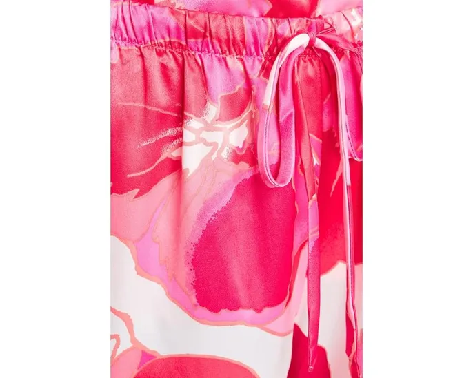 Floria Printed Satin Mandarin Pajama Set