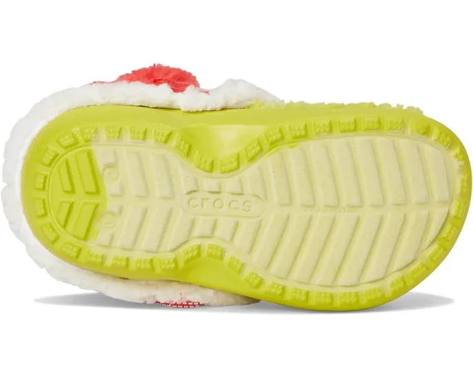 Утепленные кроксы The Grinch Classic Lined Clog для детей с искусственным мехом