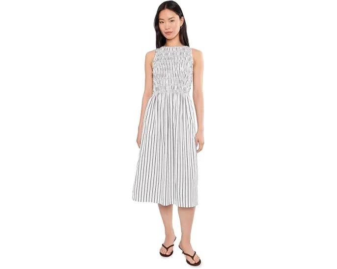 Платье Madewell Melody Boatneck Smocked Midi с хлопковым поплином