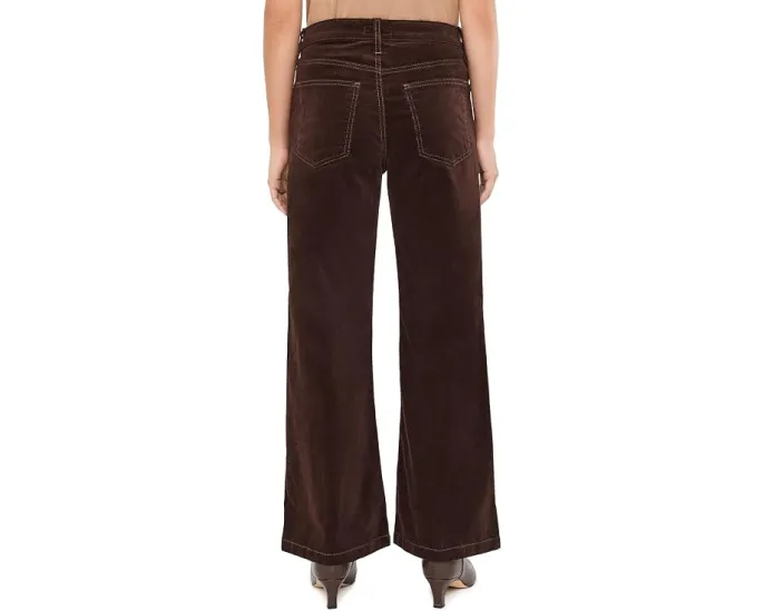 Вельветовые джинсы Petite Jeans Corduroy High-Rise Wide Leg KUT from the Kloth коричневые