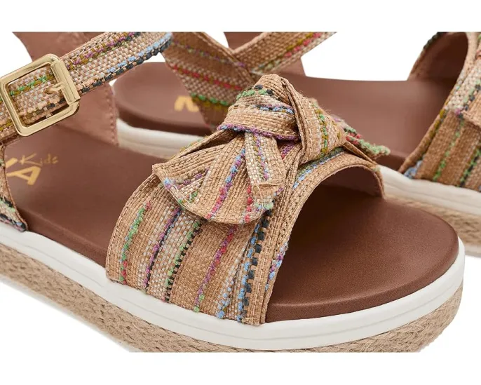 Детские сандалии Mia Kids Sitkha на танкетке из льна с бантом