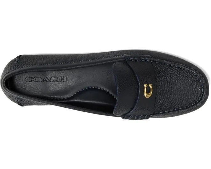 Мокасины COACH Sculpted C Leather Driver из кожи с логотипом на стельке