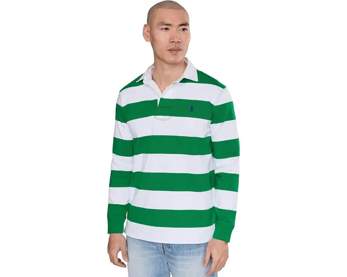 Рубашка-поло Polo Ralph Lauren Iconic Rugby с крашеной в массе полоской и вышивкой