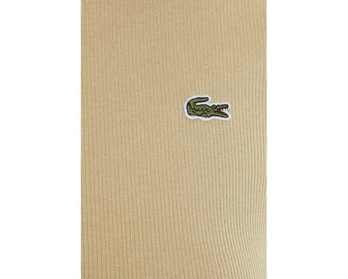 Футболка Lacoste Slim Fit из хлопка с ребристой фактурой и вышитым крокодилом