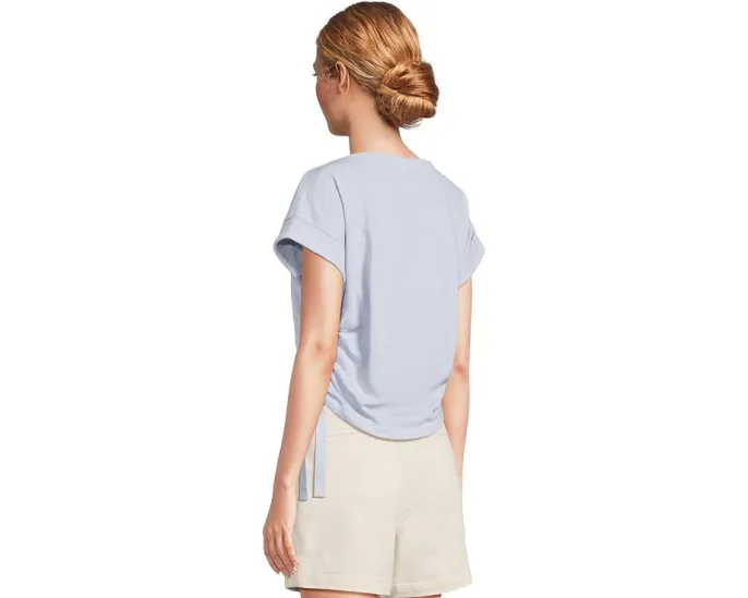 Lilla P Блуза с лодочкой и сборками по бокам из фактурного трикотажа