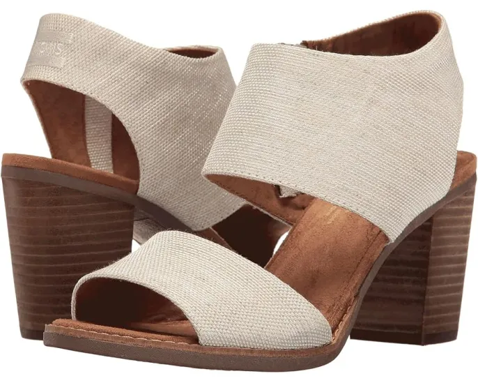 Босоножки TOMS Majorca с вырезами на мягкой кожаной подкладке и каблуком 3 дюйма (7.62 см)