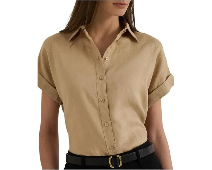 Рубашка Lauren Ralph Lauren с рукавом долман из льна