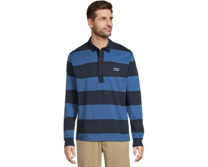 Футболка Bean's Vintage Soft Rugby Stripe от L.L.Bean с классической регбийной полоской и эластичной тканью