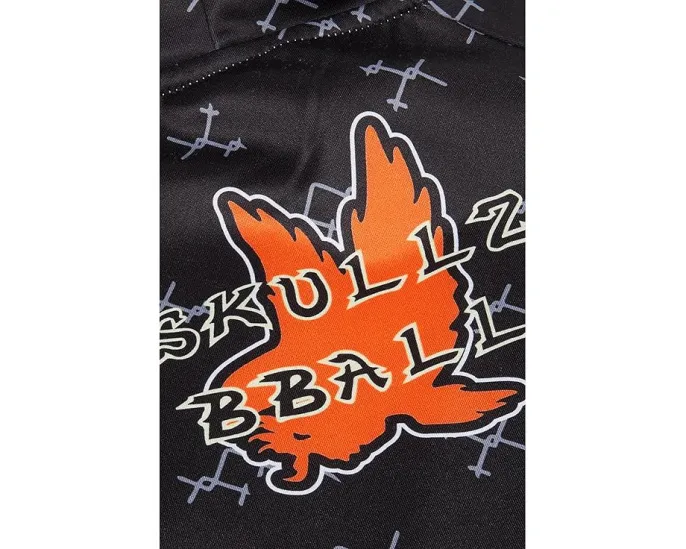 Толстовка FLOW SOCIETY с баскетбольным принтом скелета и капюшоном