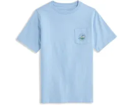 Футболка Vineyard Vines Kids Score It с короткими рукавами карманом и принтом