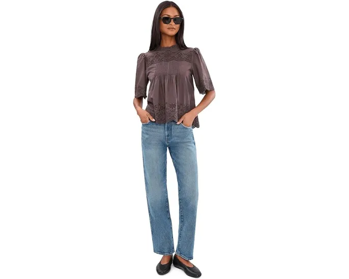 Джинсы Madewell Longline Straight с удлиненным прямым кроем в цвете Pickett Wash