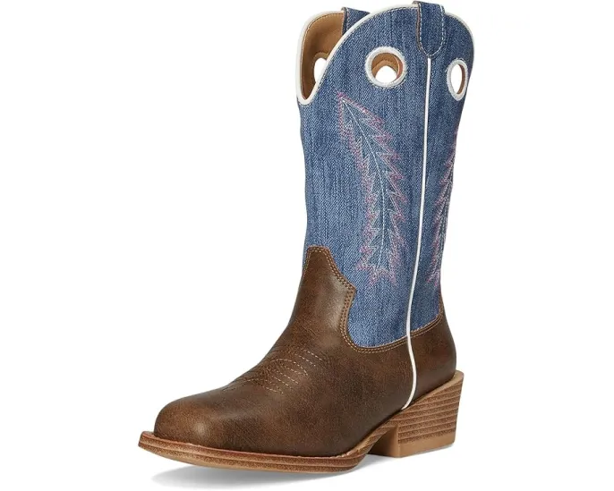 Сапоги Willow с джинсовым голенищем и перьевым швом от Roper Kids