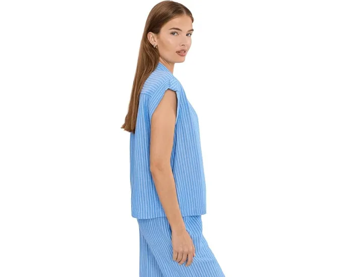 Полосатая рубашка Petite Striped Gauze Resort от NIC+ZOE из хлопка
