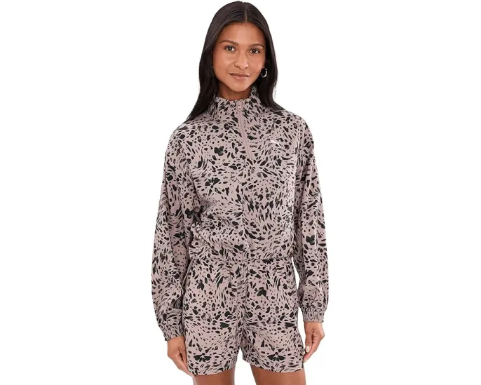 Essentials Graphics Animal Print Relaxed Woven Half-zip Jacket
