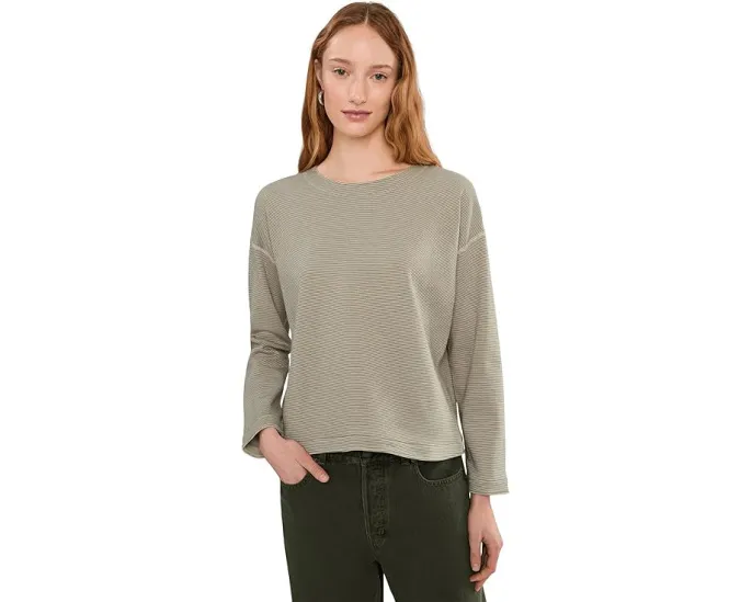 Реверсивный топ Eileen Fisher из двойного органического хлопка в полоску