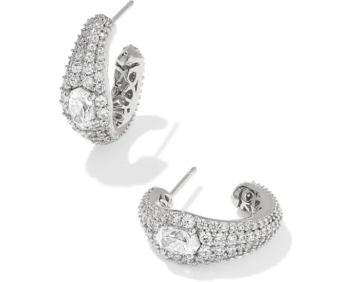 Серьги-кольца Kendra Scott Bella Hoop с кристаллами и филигранью
