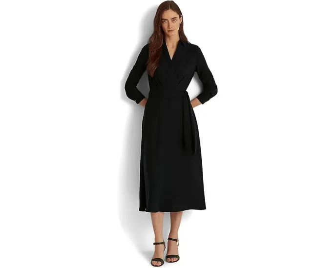Платье Lauren Ralph Lauren с длинным рукавом и поясом на подкладке