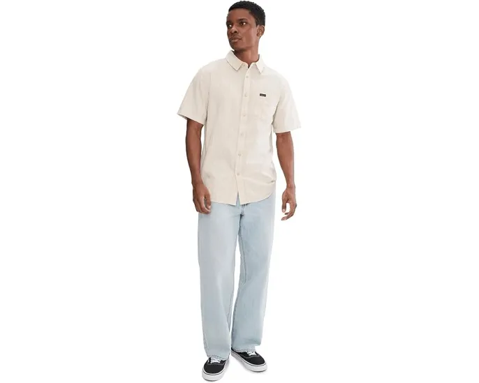 Рубашка Quiksilver Dobby Stripe Classic Woven с оксфордской полосой и нагрудным карманом