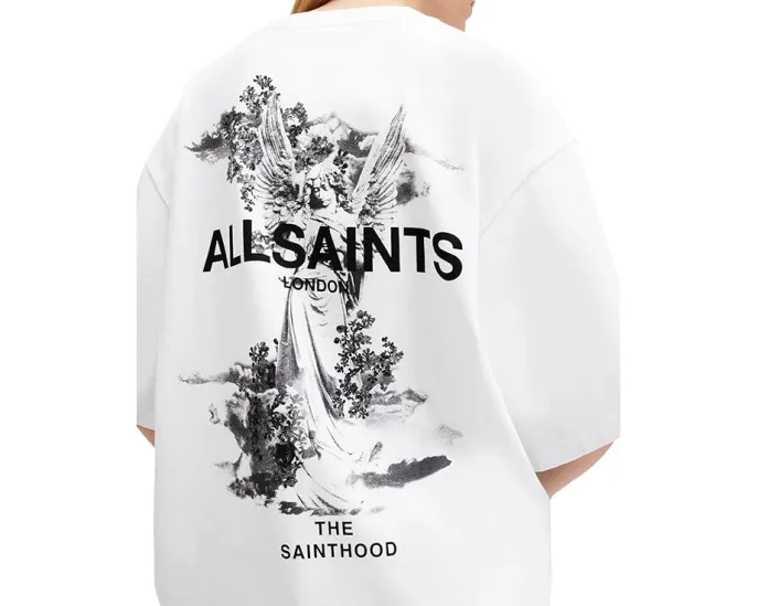 Футболка AllSaints Guardian Amelie оверсайз с принтом и коротким рукавом