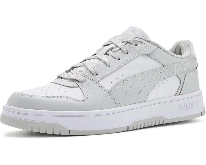 Кроссовки Puma Rebound Slam Lo Shoes с кожаным верхом в сером и белом цветах