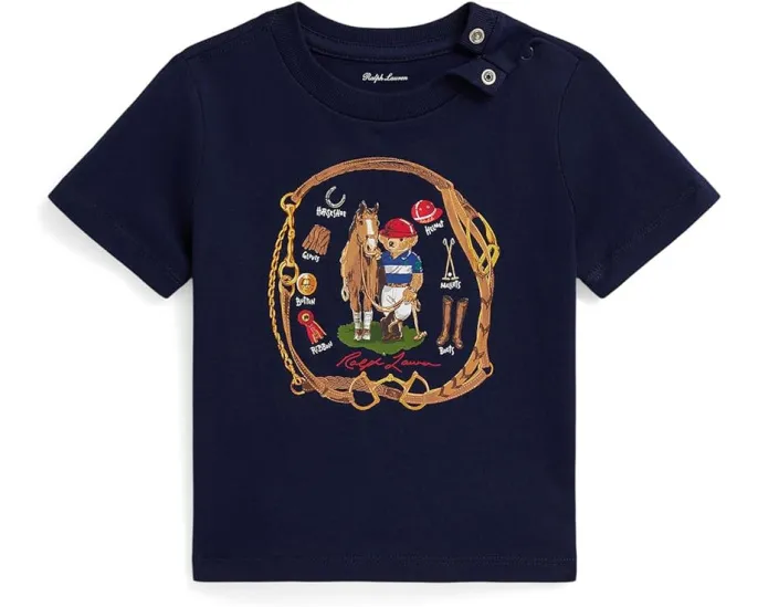 Футболка Polo Ralph Lauren для малышей из хлопка с принтом медвежонка Polo