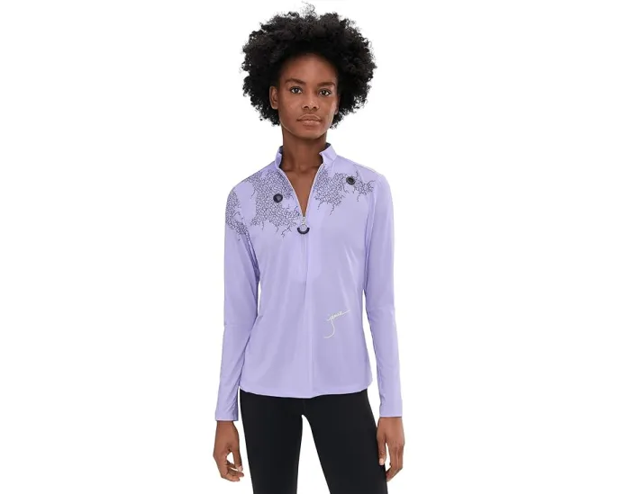 Топ Jamie Sadock с длинным рукавом и четвертью молнии в сетчатом принте Sunsense