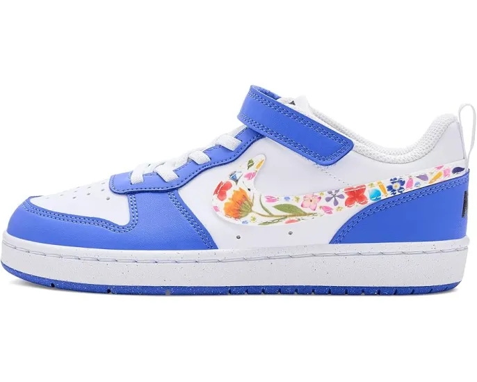 Кроссовки Nike Kids Court Borough Low FL с кожаным верхом и липучкой