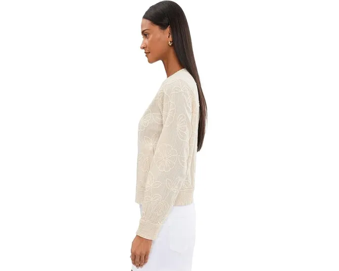 Long Sleeve Collarless Jacket With Smocking