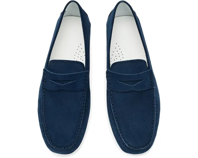 Замшевые лоферы To Boot New York Carmel Penny Driver с кожаной подкладкой