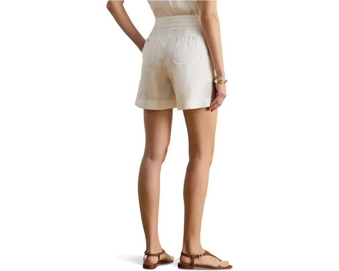 Шорты Linen Wide-Leg Drawcord из льна с широкими штанинами Lauren Ralph Lauren
