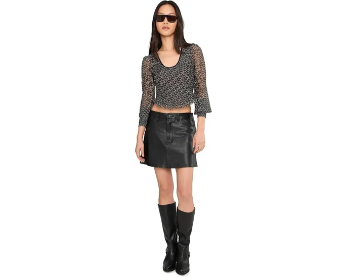 Топ Free People Dottie Knit Top с принтом и длинными рукавами