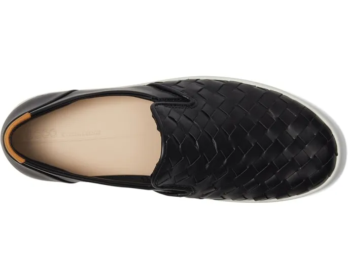 Кроссовки ECCO Soft 7 Woven Slip-On 3.0 с эластичными вставками и кожаным верхом