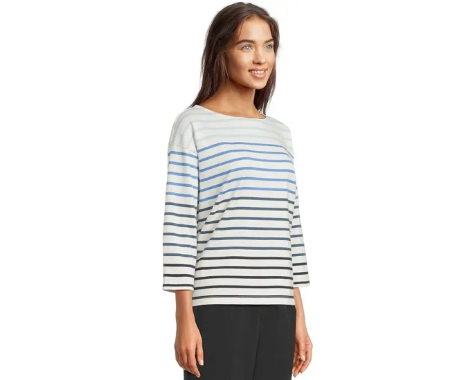 Блузка L.L.Bean Heritage Mariner Boatneck с рукавом 3/4 и полоской