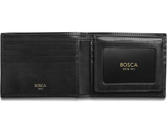 Кошелек для карт Bosca с отстегивающимся ID-футляром из состаренной кожи