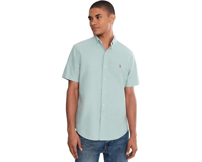 Классическая рубашка оксфорд Polo Ralph Lauren бежевого цвета