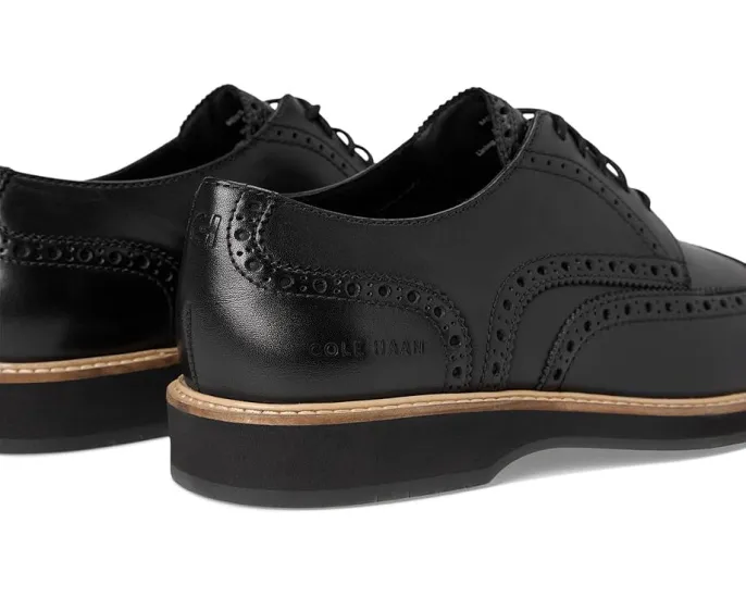 Туфли Cole Haan Morse Grand Wingtip Oxfords из кожи с декоративными перфорациями