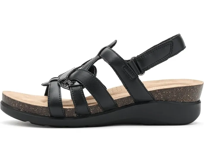 Сандалии Calenne Gracie Clarks на ремешках с клином и стелькой Ultimate Comfort