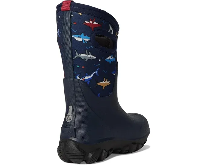 Детские сапоги Bogs Kids Classic Seamless с пиксельным принтом акулы и водонепроницаемым верхом