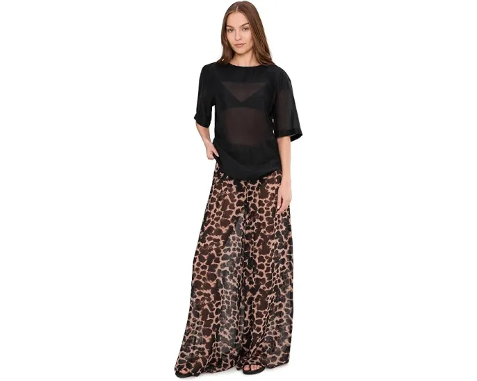 Широкие брюки Jet Setter с анималистичным принтом на эластичном поясе