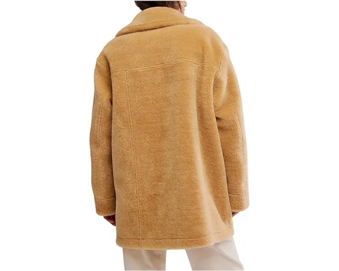 Reversible пальто Mari от Free People с воротником пиджака и искусственным мехом