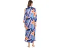 Кафтан Natori Magnolia Printed Satin Mandarin Caftan из сатина с принтом