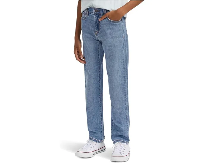 Прямые джинсы для детей с эластичным денимом и регулируемой резинкой abercrombie kids