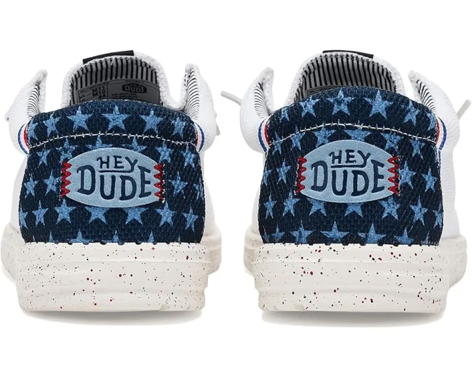 Кроссовки Hey Dude Wally Americana с хлопковым верхом и эластичными шнурками